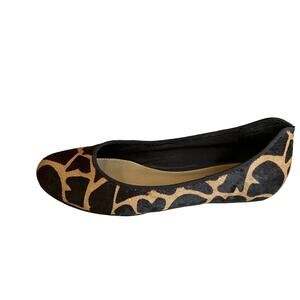 Liz Claiborne Round Toe Calf Hair Ballet Flats Giraffe Animal Print 7